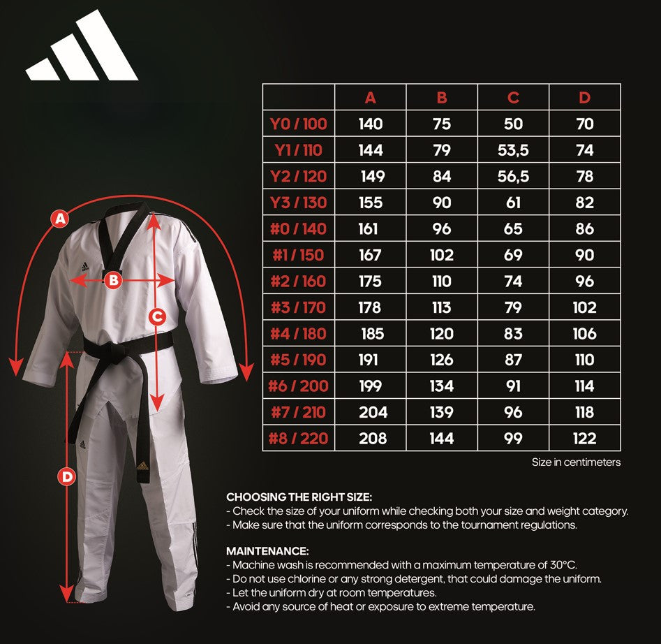 adiSTART White/Red-Black TAEKWONDO UNIFORM